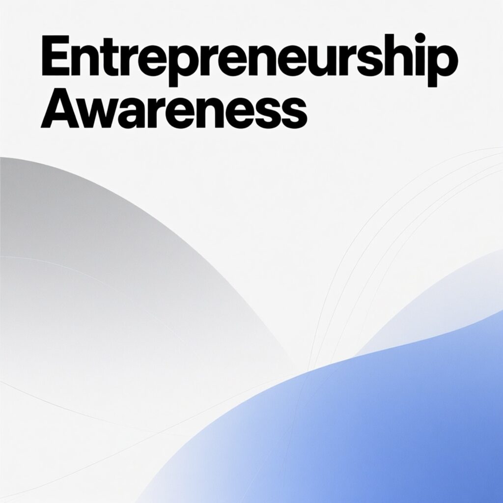 Model Version: lite | Model Category: General | Prompt: Motivational poster, "Entrepreneurship Awareness" in bold, impactful sans?serif font, centered at top, clean background with subtle abstract graphics, professional design, high contrast, sharp focus. | Enhanced Prompt: A motivational poster with a clean background featuring subtle abstract graphics.
Text elements precisely specified:
- Main title: "Entrepreneurship Awareness" - centered at the top, large size - bold, impactful sans-serif font - color: pure black with sharp focus
Visual elements: Clean background, possibly off-white or very light gray, with subtle, non-distracting abstract graphics woven into the negative space (e.g., faint geometric lines or soft gradients). The overall design emphasizes high contrast between the text and the background. The composition is centered and balanced, drawing immediate attention to the title. The aesthetic is professional and sharp.
Color palette: Off-white, black, and one subtle accent color for the abstract graphics (e.g., muted blue or soft gray).
Style: Modern motivational poster design, high contrast, sharp focus, professional graphic design.
Technical quality: Ultra HD, 4K, vector quality rendering. Motivational poster, "Entrepreneurship Awareness" in bold, impactful sans‑serif font, centered at top, clean background with subtle abstract graphics, professional design, high contrast, sharp focus.
